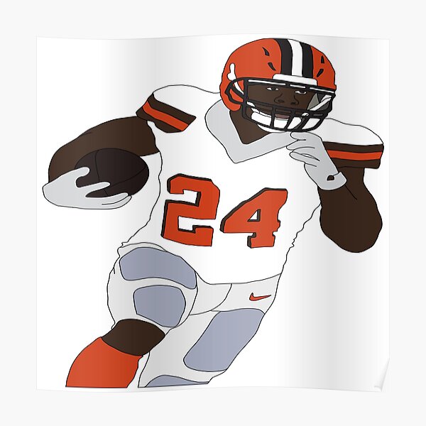 Nick Chubb Football Edit Tapestries Browns - Nick Chubb - Posters and Art  Prints