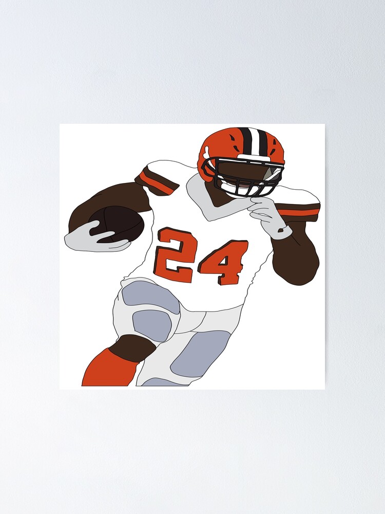 Ball Play Cleveland Browns Player Nick Chubb Nickchubb Nick Chubb  Nicholasjamaalchubb Nicholas Jamaa Poster