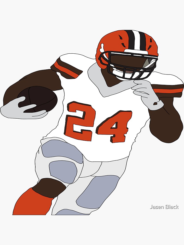 Nick Chubb #24 Cleveland Browns RB' Sticker for Sale by Jasen Black