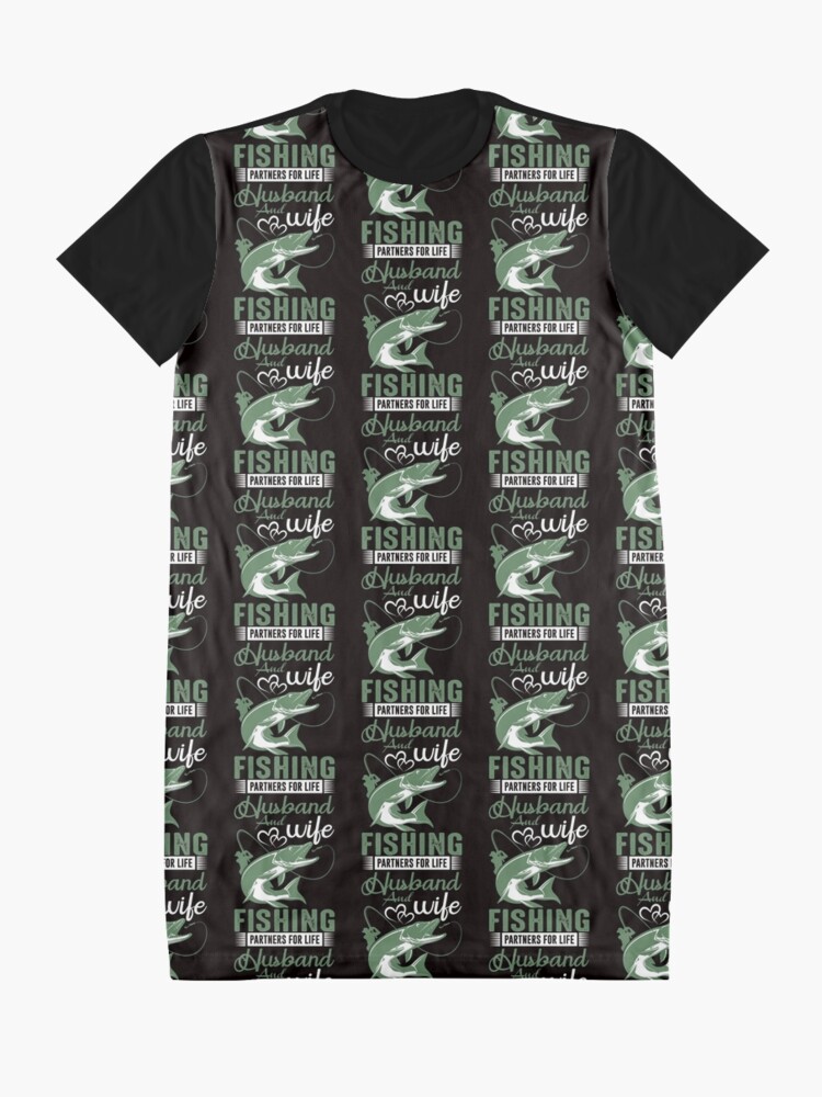 Alternate view of Courtney Hebert. Husband and Wife Fishing Partners For Life Graphic T-Shirt Dress
