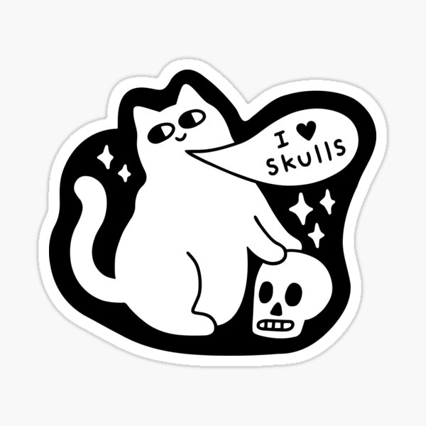 Item preview, I Loves Skulls Cat designed and sold by obinsun.