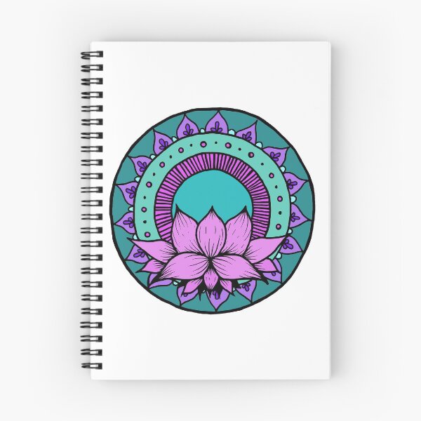 Aperçu de l'œuvre Mandala Fleur De Lotus | Sarcelle rose menthe créée et vendue par inkhivecreative.