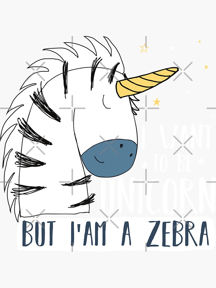 "Zebracorn Funny Rainbow Unicorn Zebra Horse" Sticker for Sale by