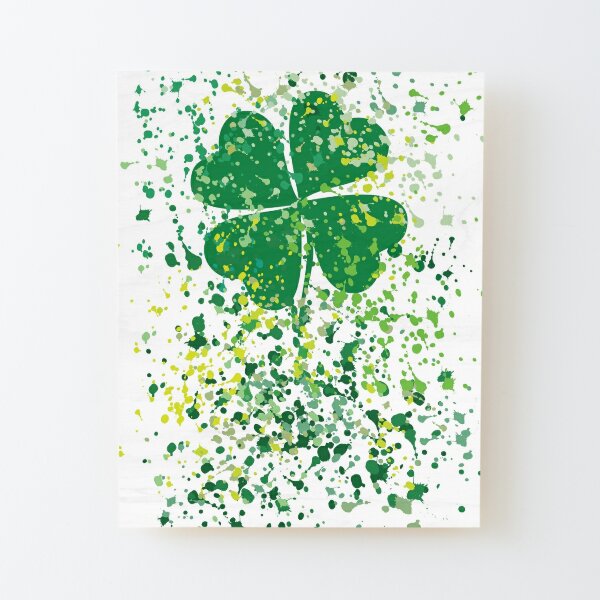 4 Leaf Clover Wood Mount Rubber Stamp