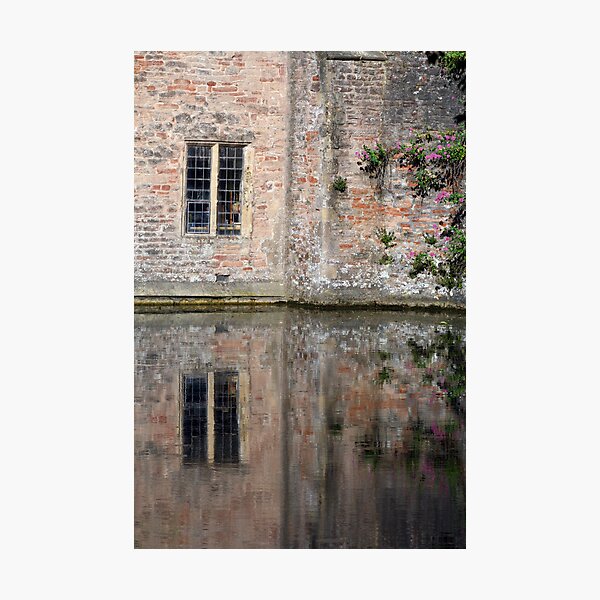 Reflections in the moat of the Bishop's Palace, Wells Photographic Print