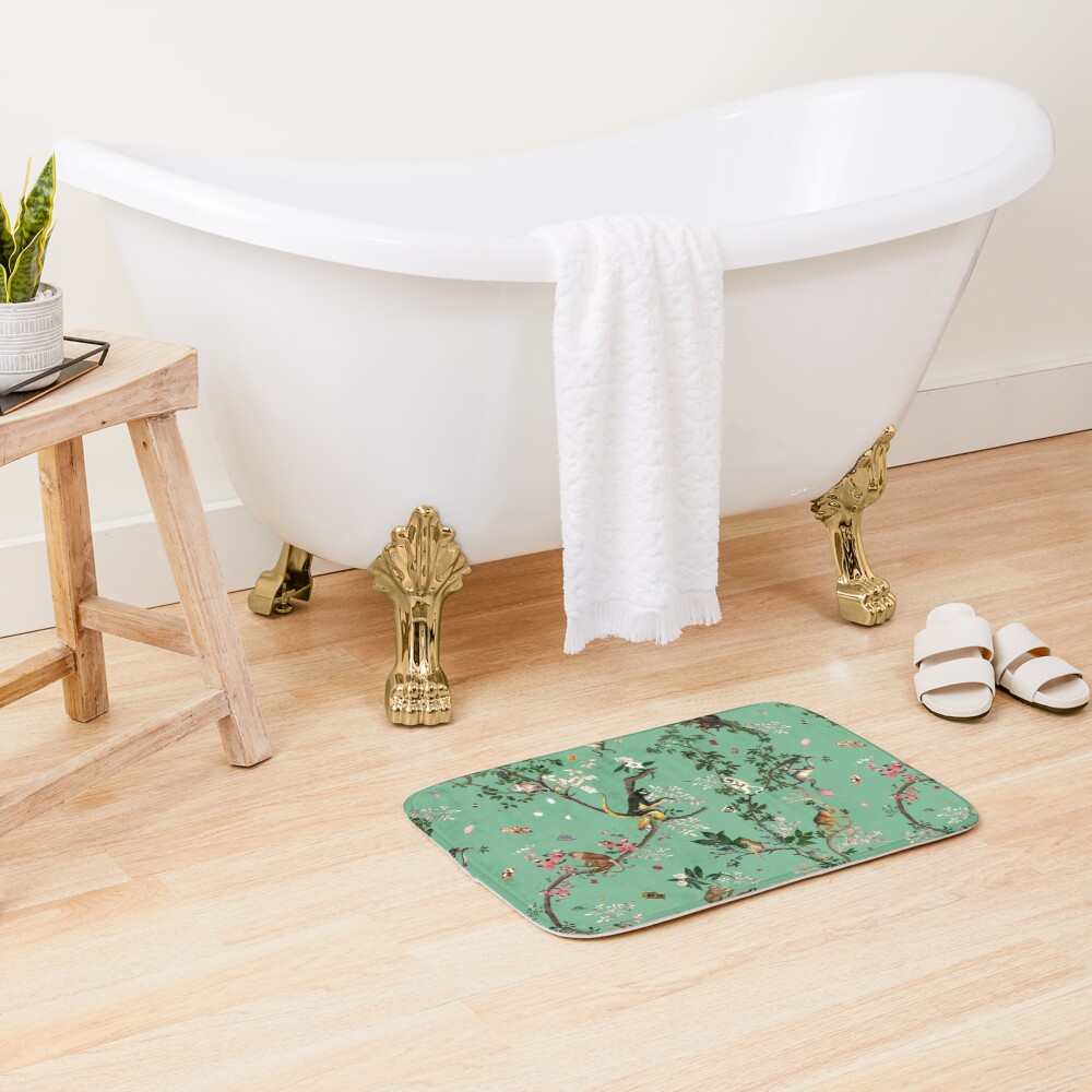 Monkey World Green Bath Mat