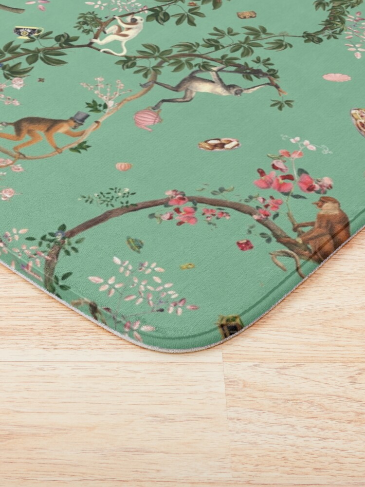 Thumbnail 3 of 6, Bath Mat, Monkey World Green designed and sold by fifikoussout.