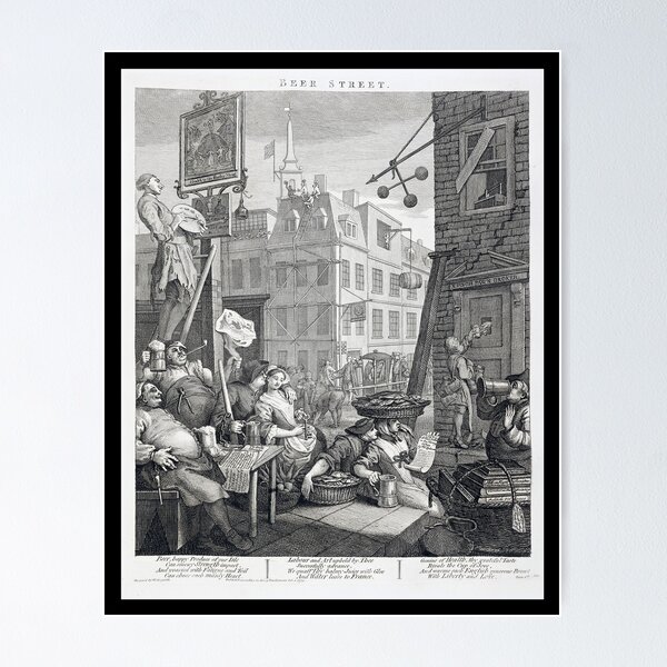Item preview, Vintage 'Beer Street' 1759 Alcohol Illustration   designed and sold by knightsydesign.