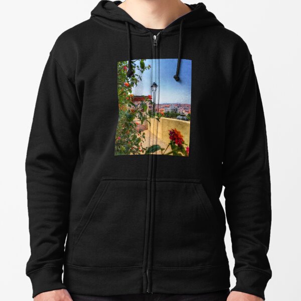 Tarjeta postal de Lisboa Sudadera con capucha y cremallera