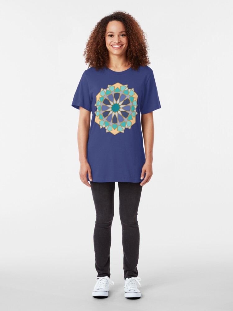 Alternate view of Geometric Pattern: Arabic Tiles: Dream Slim Fit T-Shirt