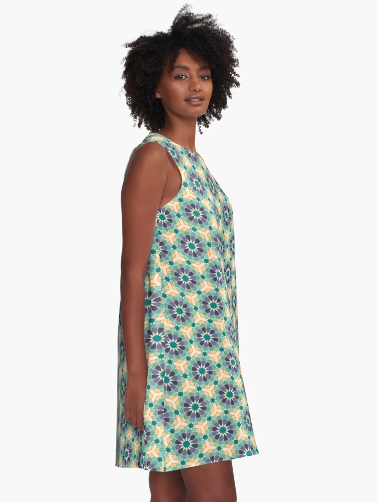 Alternate view of Geometric Pattern: Arabic Tiles: Dream A-Line Dress