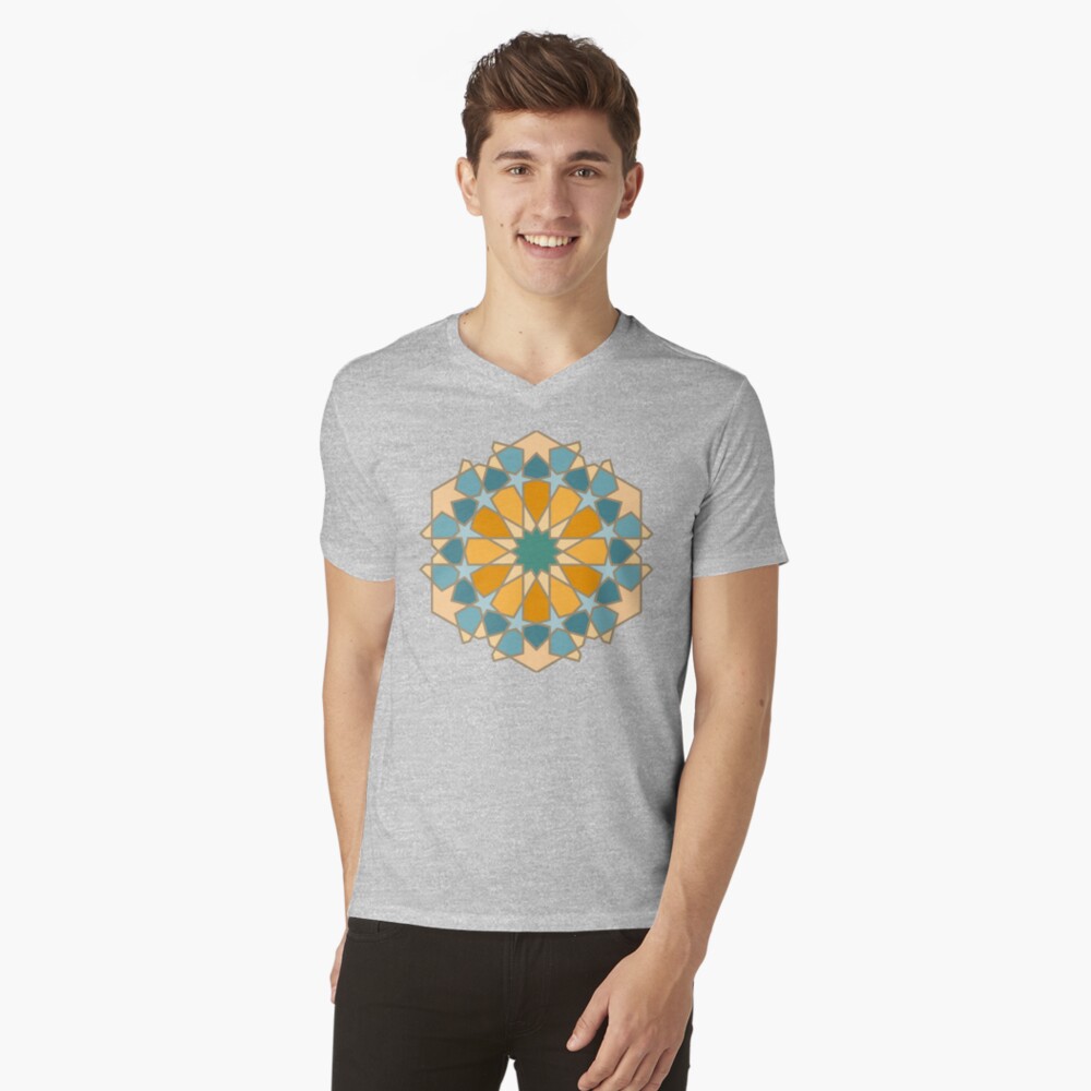Geometric Pattern: Arabic Tiles: Lily V-Neck T-Shirt