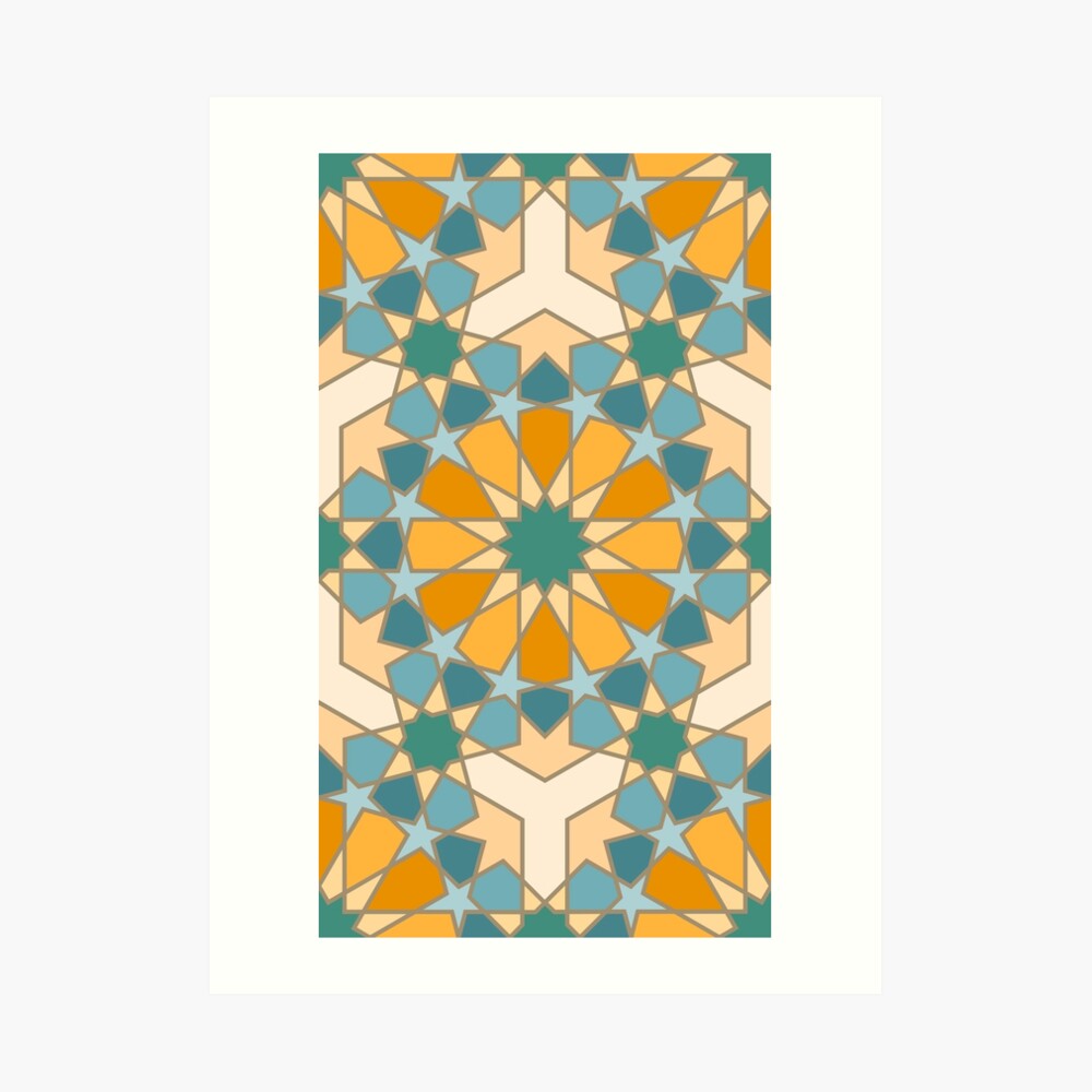Geometric Pattern: Arabic Tiles: Lily Art Print