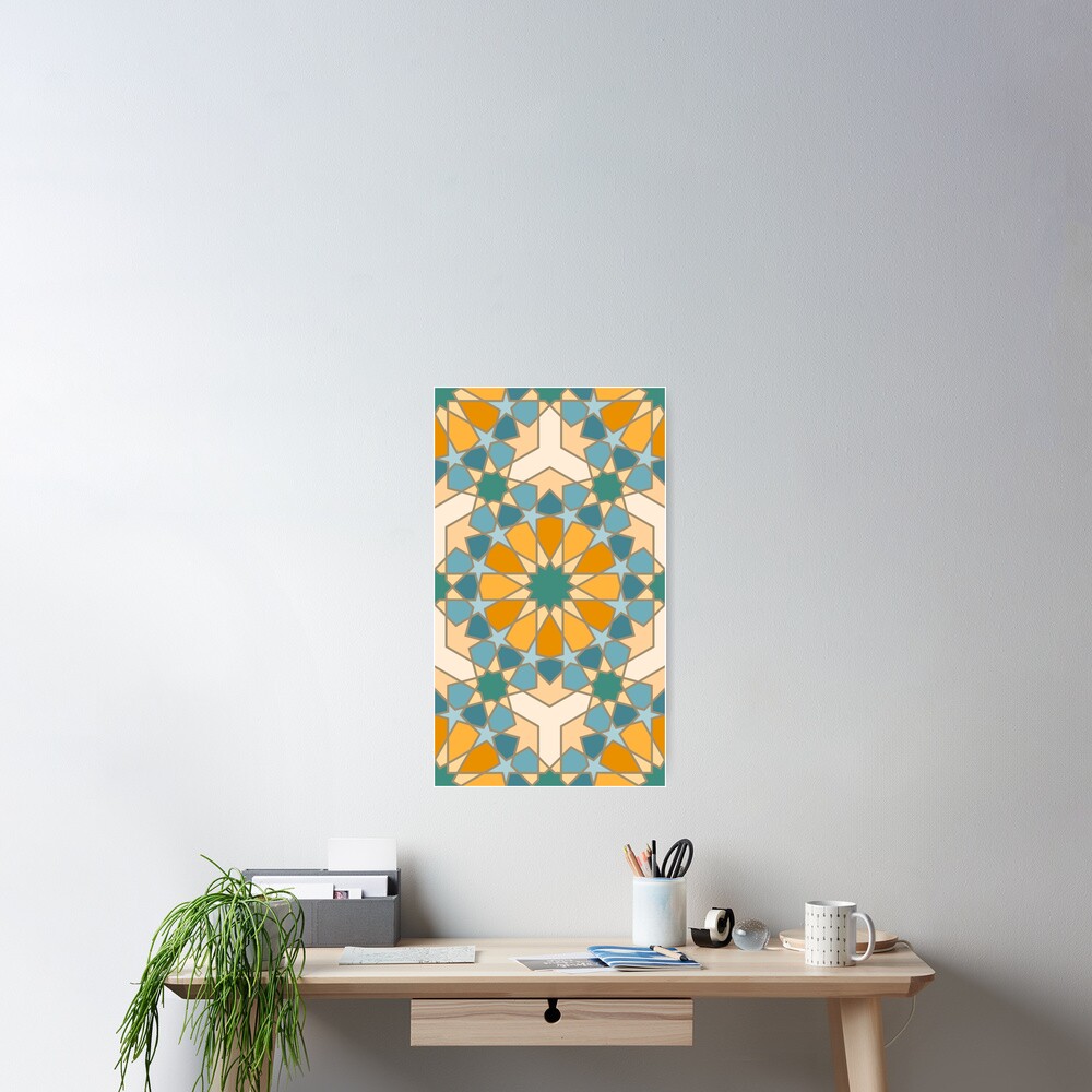 Geometric Pattern: Arabic Tiles: Lily Poster