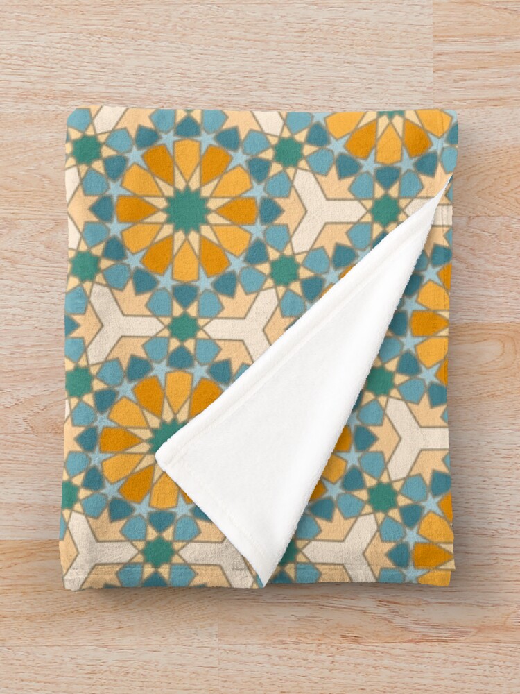 Alternate view of Geometric Pattern: Arabic Tiles: Lily Throw Blanket