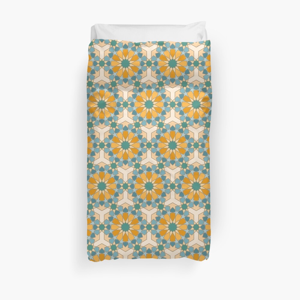 Geometric Pattern: Arabic Tiles: Lily Duvet Cover