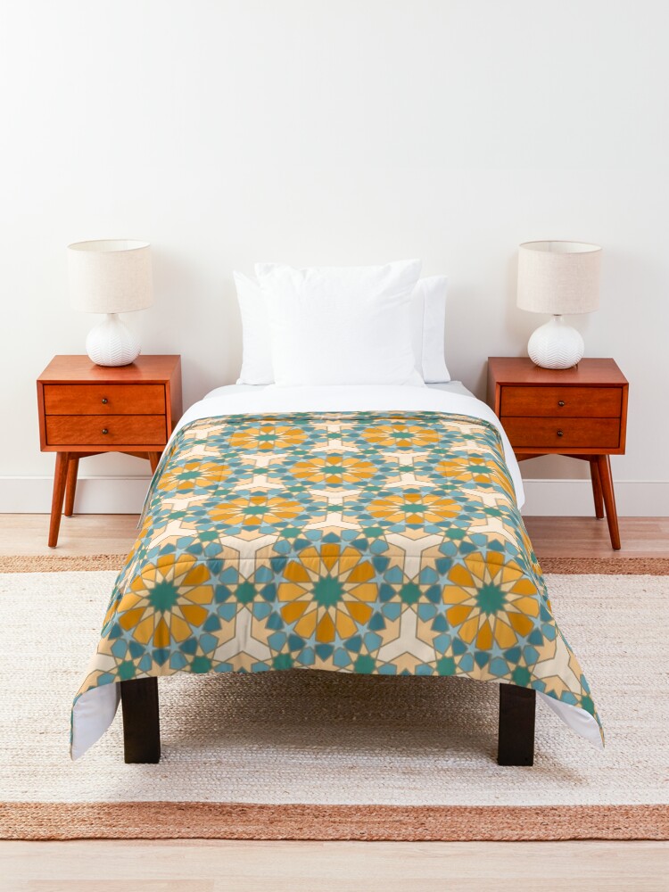 Alternate view of Geometric Pattern: Arabic Tiles: Lily Comforter
