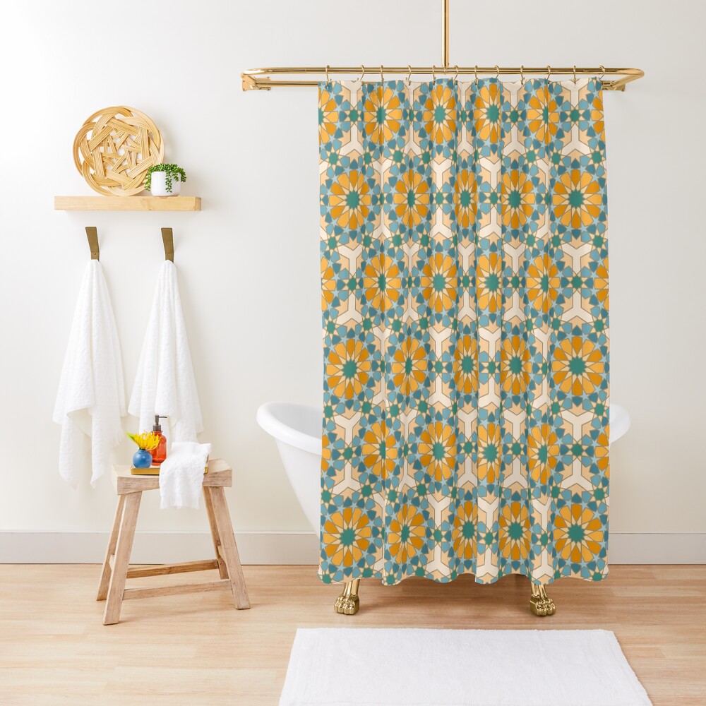 Geometric Pattern: Arabic Tiles: Lily Shower Curtain
