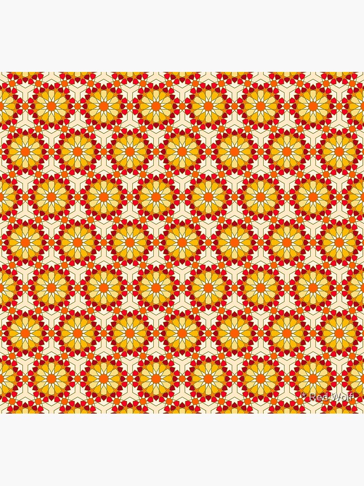 Geometric Pattern: Arabic Tiles: Sunset by redwolfoz