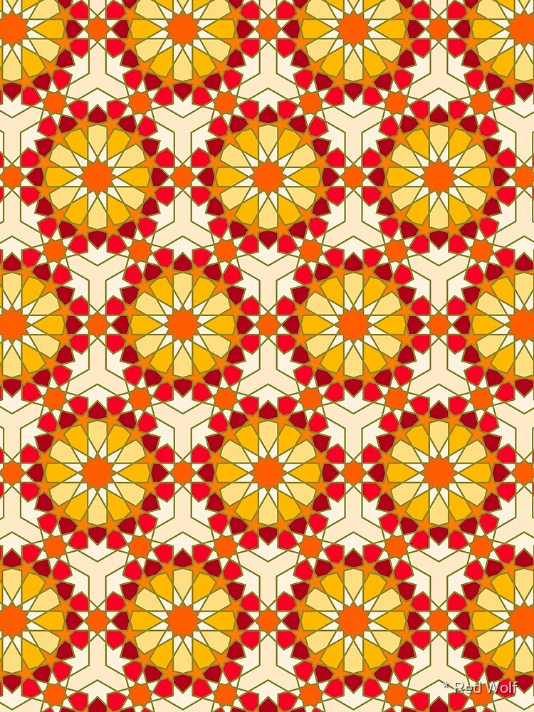 Geometric Pattern: Arabic Tiles: Sunset by redwolfoz