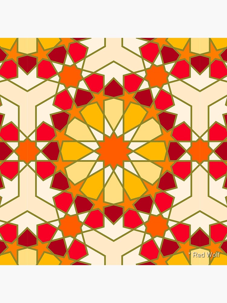 Geometric Pattern: Arabic Tiles: Sunset by redwolfoz