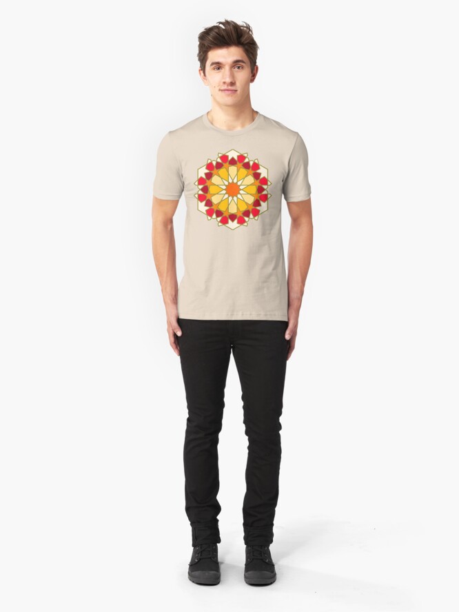 Alternate view of Geometric Pattern: Arabic Tiles: Sunset Slim Fit T-Shirt