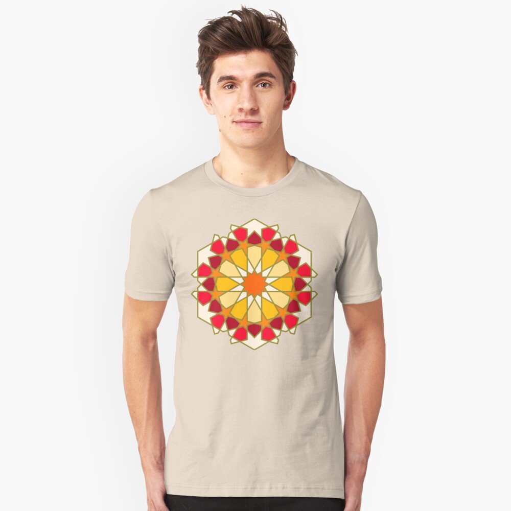 Geometric Pattern: Arabic Tiles: Sunset Slim Fit T-Shirt