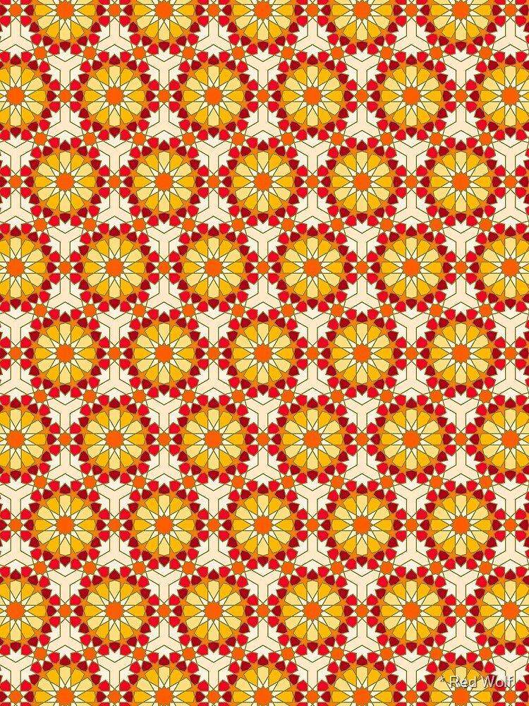 Geometric Pattern: Arabic Tiles: Sunset by redwolfoz