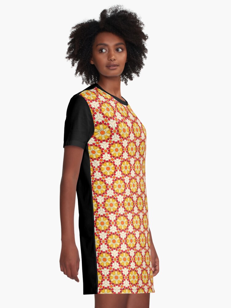 Alternate view of Geometric Pattern: Arabic Tiles: Sunset Graphic T-Shirt Dress