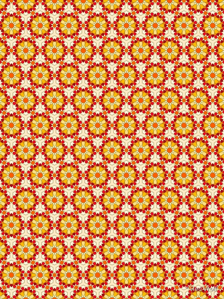 Geometric Pattern: Arabic Tiles: Sunset by redwolfoz