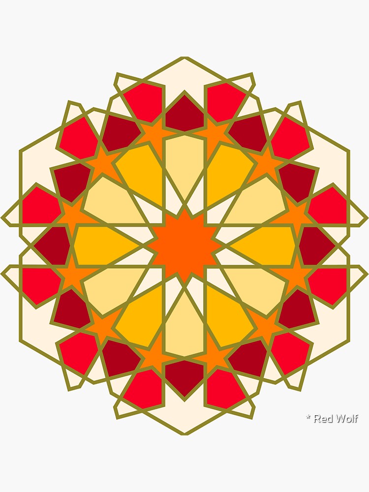Geometric Pattern: Arabic Tiles: Sunset by redwolfoz