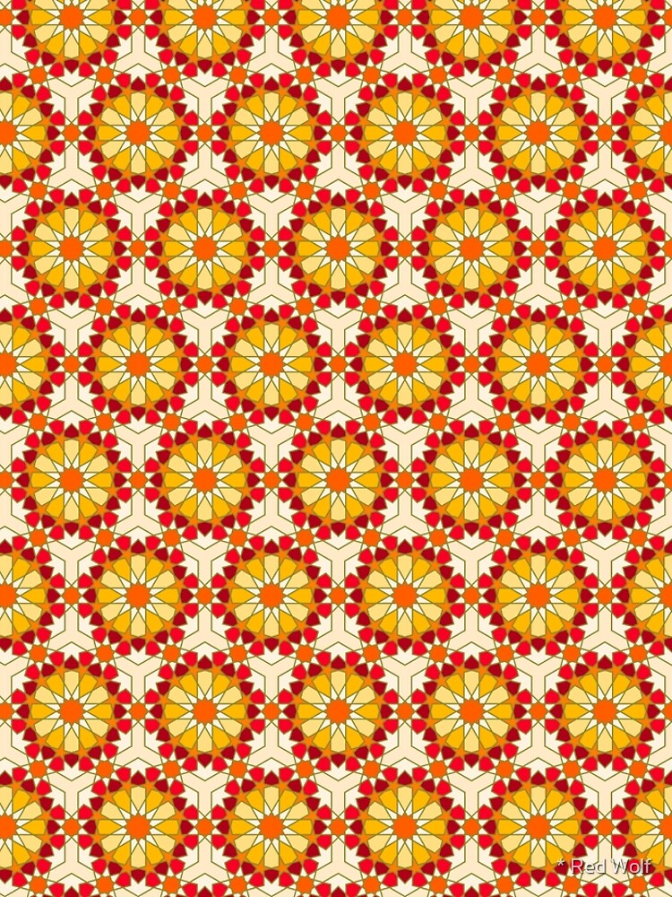 Geometric Pattern: Arabic Tiles: Sunset by redwolfoz