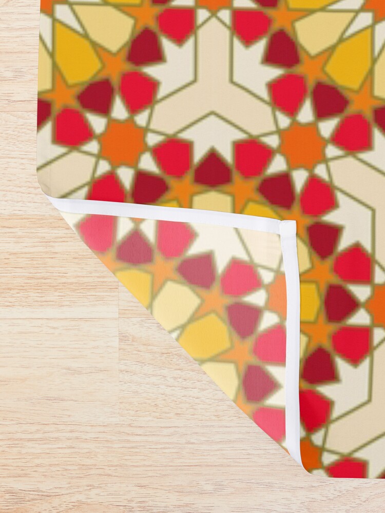 Alternate view of Geometric Pattern: Arabic Tiles: Sunset Shower Curtain