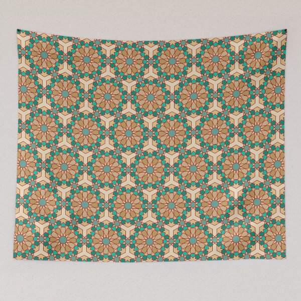 Item preview, Geometric Pattern: Arabic Tiles: Turquoise designed and sold by Red Wolf.