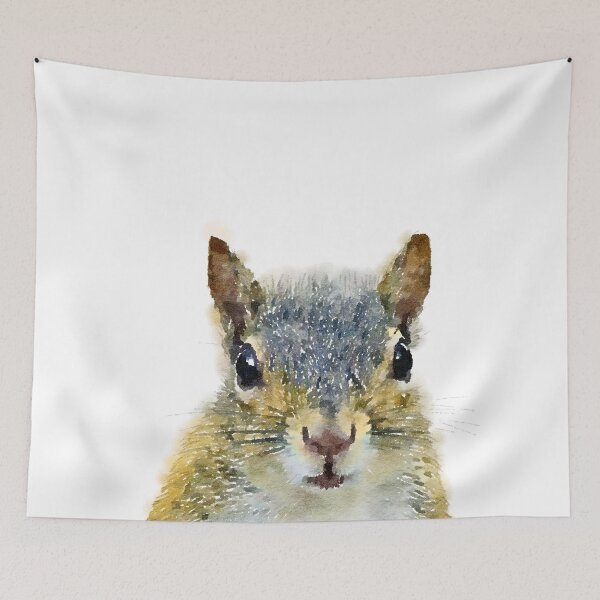 Item preview, Little Squirrel Peekaboo Watercolor Image designed and sold by CuteyWutey.