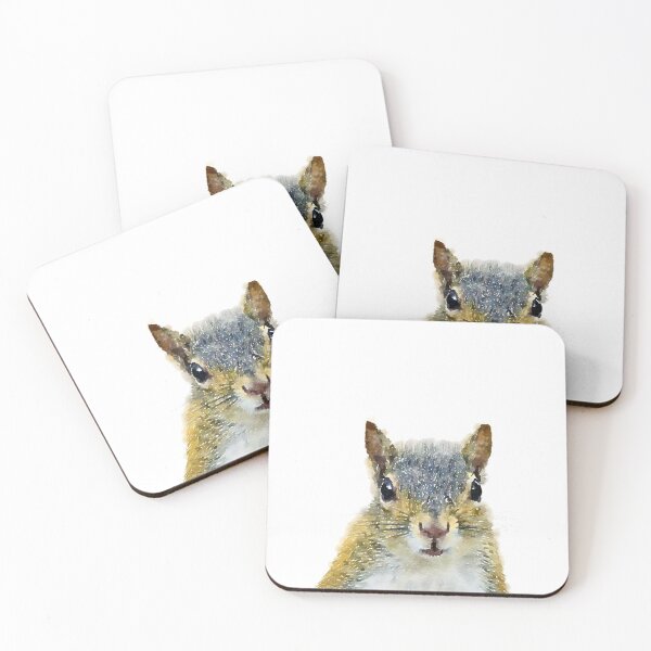 Item preview, Little Squirrel Peekaboo Watercolor Image designed and sold by CuteyWutey.