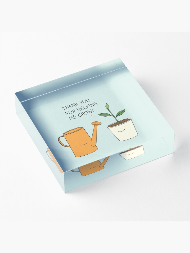Alternate view of Thank you for helping me grow! Acrylic Block