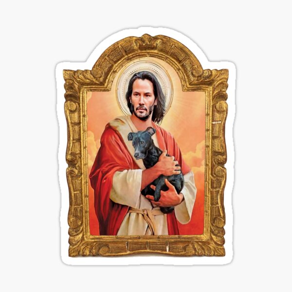 Keanu Reeves, St John, patron de St Doggies Sticker