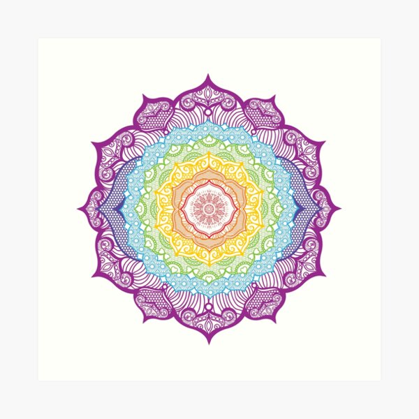 Diseño de mandala de 7 chakras Lámina artística