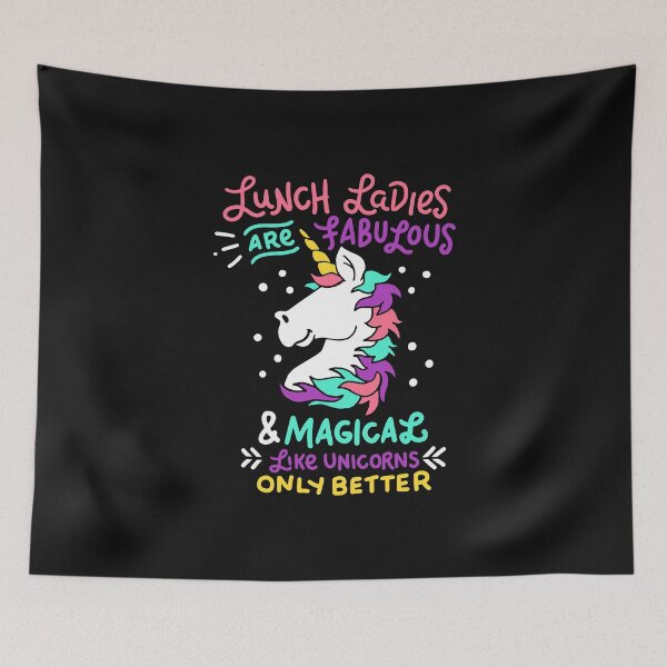 Item preview, Womens Funny Lunch Lady print I Magical Cafeteria Unicorns designed and sold by biNutz.