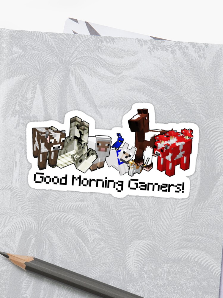 Good Morning Gamers Pewdiepie Minecraft Series Merch Sticker By Verubi - reddit shirt roblox