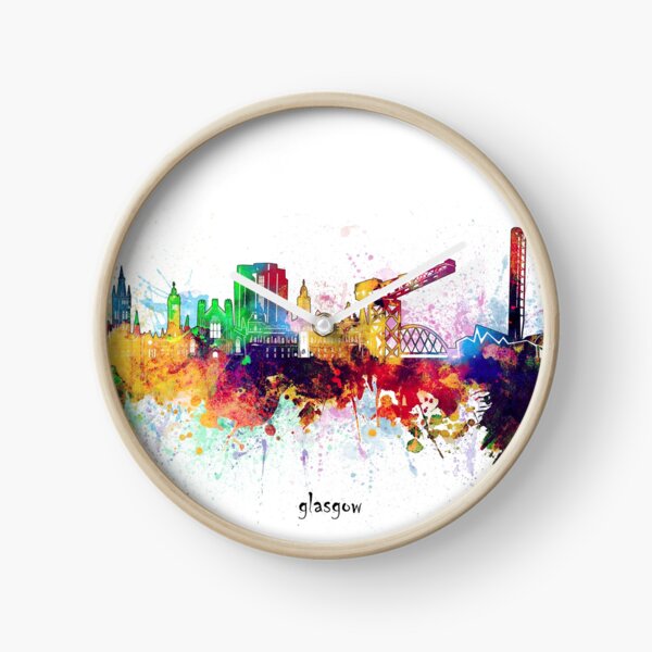 glasgow skyline Clock