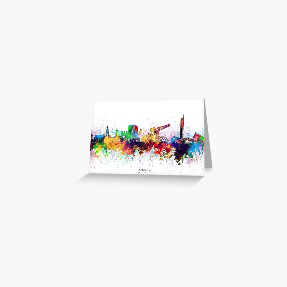 "glasgow skyline" Greeting Card for Sale by BekimART Redbubble