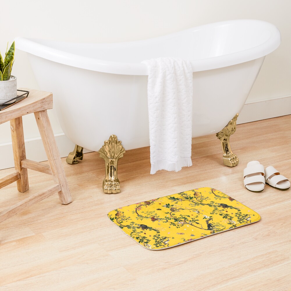 Monkey World Yellow Bath Mat