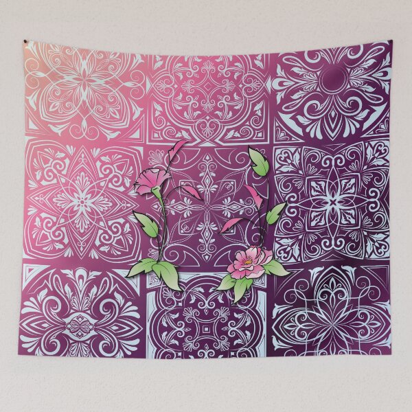 Item preview, floral arabesque decoration pink version designed and sold by Ewandelvirh.