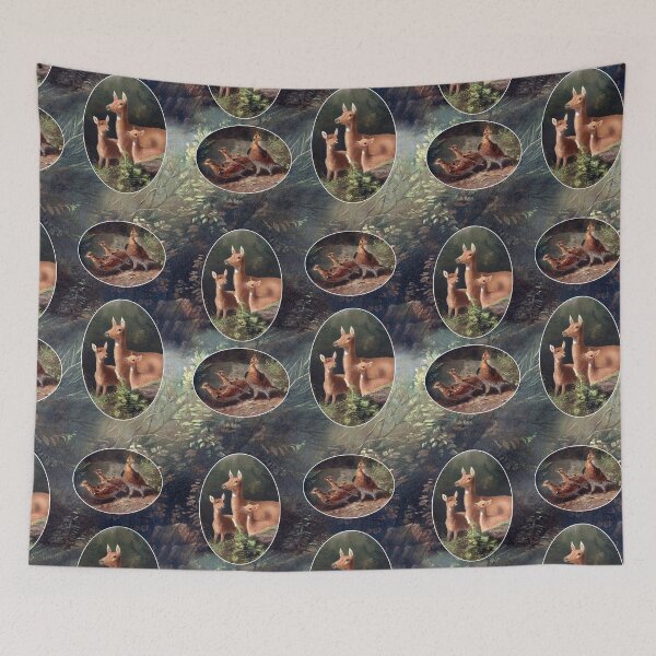 Item preview, Deer family in the woods seamless pattern design designed and sold by Vintage Designs +.