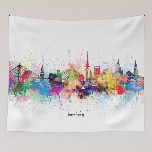 Item preview, hamburg skyline designed and sold by BekimART.