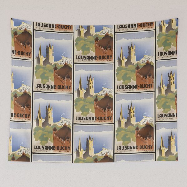 Item preview, Louisanne-Ouchy Switzerland vintage poster designed and sold by Vintage Designs +.