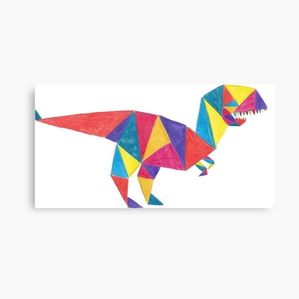 Watercolor Origami T-Rex Dinosaur Matte Poster Print