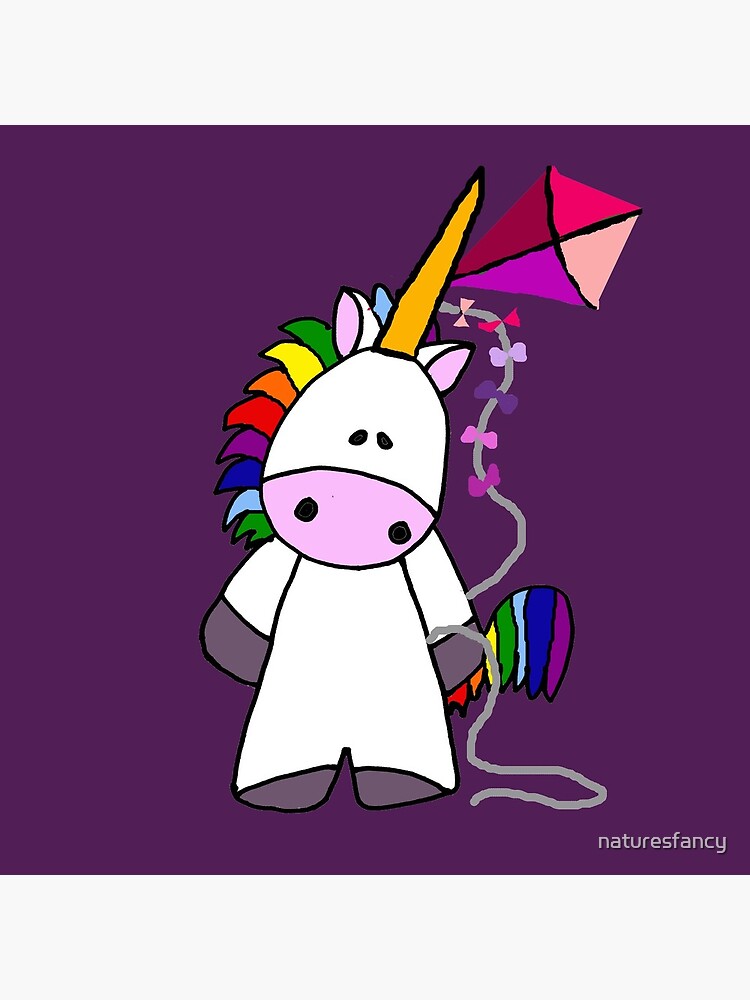 "Cute Unicorn Flying Kite" Coasters (Set of 4) by naturesfancy Redbubble